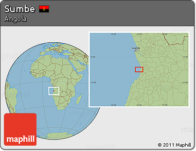 Savanna Style Location Map of Sumbe