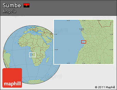 Savanna Style Location Map of Sumbe