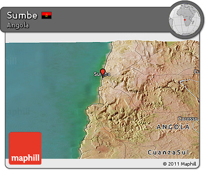 Satellite Panoramic Map of Sumbe