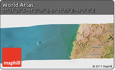 Satellite Panoramic Map of the Area around 11° 20' 3" S, 13° 40' 30" E