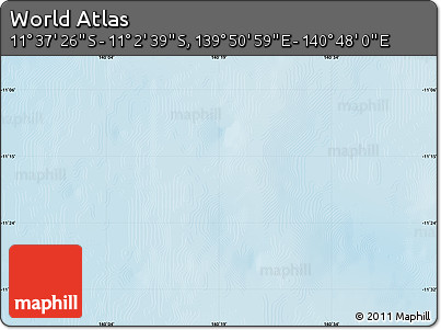 Physical Map of the Area around 11° 20' 3" S, 140° 19' 29" E
