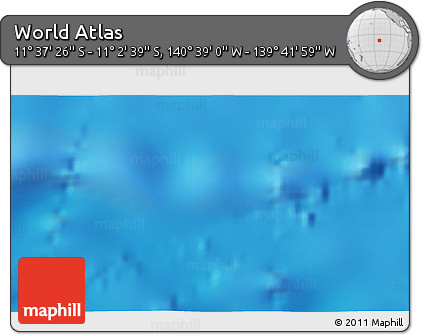 Shaded Relief 3D Map of the Area around 11° 20' 3" S, 140° 10' 30" W