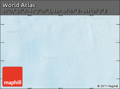 Physical Map of the Area around 11° 20' 3" S, 141° 10' 30" E