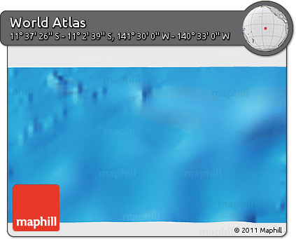 Physical 3D Map of the Area around 11° 20' 3" S, 141° 1' 30" W