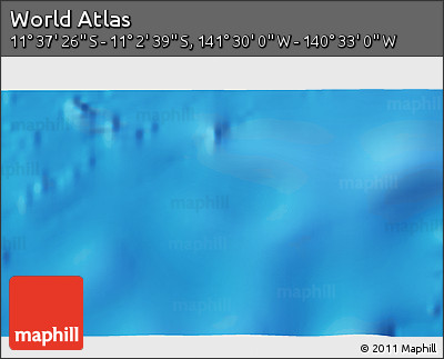 Physical 3D Map of the Area around 11° 20' 3" S, 141° 1' 30" W