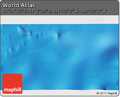 Physical 3D Map of the Area around 11° 20' 3" S, 141° 1' 30" W