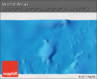 Physical 3D Map of the Area around 11° 20' 3" S, 141° 52' 30" W