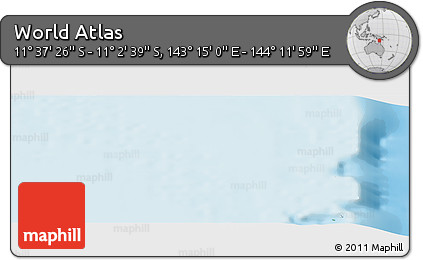 Physical Panoramic Map of the Area around 11° 20' 3" S, 143° 43' 29" E