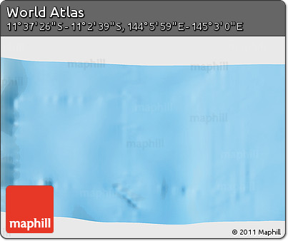 Shaded Relief 3D Map of the Area around 11° 20' 3" S, 144° 34' 29" E