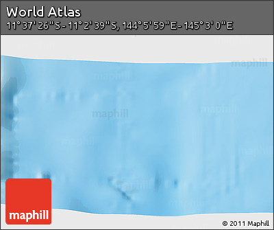 Shaded Relief 3D Map of the Area around 11° 20' 3" S, 144° 34' 29" E