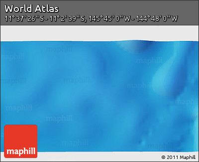 Physical 3D Map of the Area around 11° 20' 3" S, 145° 16' 30" W