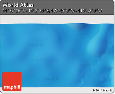 Physical 3D Map of the Area around 11° 20' 3" S, 145° 16' 30" W