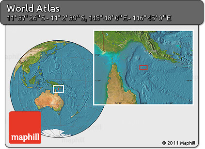 Satellite Location Map of the Area around 11° 20' 3" S, 146° 16' 30" E