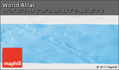 Shaded Relief Panoramic Map of the Area around 11° 20' 3" S, 146° 16' 30" E