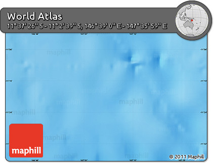 Physical Map of the Area around 11° 20' 3" S, 147° 7' 30" E