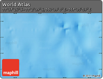 Physical Map of the Area around 11° 20' 3" S, 147° 7' 30" E