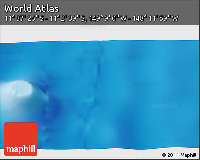 Physical 3D Map of the Area around 11° 20' 3" S, 148° 40' 30" W