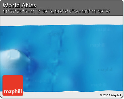 Physical 3D Map of the Area around 11° 20' 3" S, 148° 40' 30" W