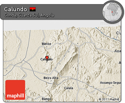 Shaded Relief 3D Map of Calundo