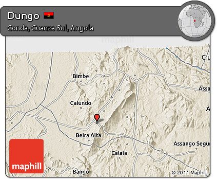 Shaded Relief 3D Map of Dungo