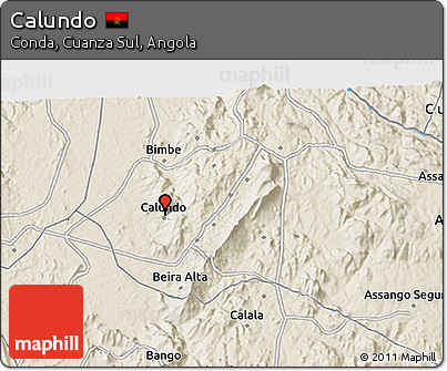 Shaded Relief 3D Map of Calundo
