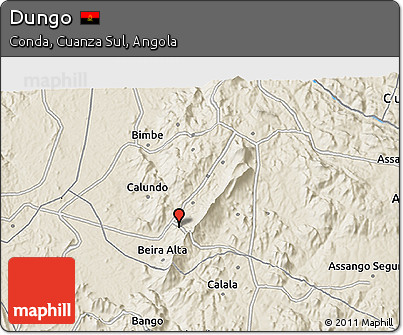 Shaded Relief 3D Map of Dungo