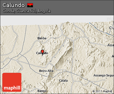 Shaded Relief 3D Map of Calundo