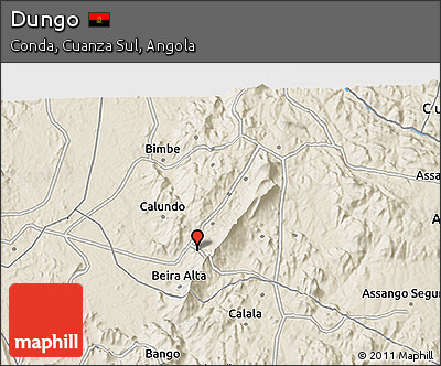Shaded Relief 3D Map of Dungo