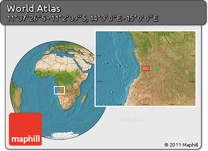 Satellite Location Map of the Area around 11° 20' 3" S, 14° 31' 30" E
