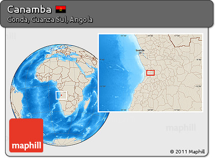 Shaded Relief Location Map of Canamba
