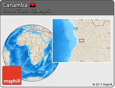 Shaded Relief Location Map of Canamba