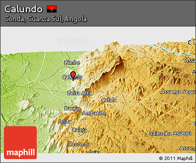 Physical Panoramic Map of Calundo