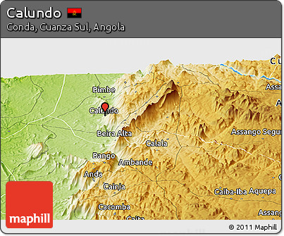 Physical Panoramic Map of Calundo