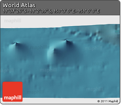 Satellite 3D Map of the Area around 11° 20' 3" S, 150° 31' 30" E