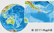 Physical Location Map of the area around 11° 20' 3" S, 150° 31' 30" E