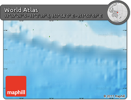 Physical Map of the Area around 11° 20' 3" S, 151° 22' 30" E