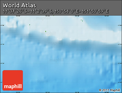 Physical Map of the Area around 11° 20' 3" S, 151° 22' 30" E