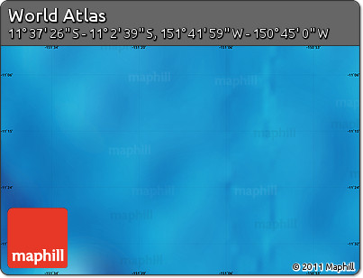 Shaded Relief Map of the Area around 11° 20' 3" S, 151° 13' 29" W