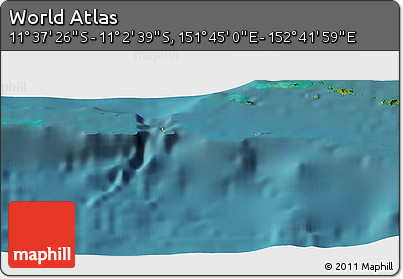 Satellite Panoramic Map of the Area around 11° 20' 3" S, 152° 13' 29" E