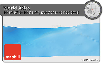 Physical Panoramic Map of the Area around 11° 20' 3" S, 156° 28' 29" E