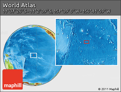 Physical Location Map of the Area around 11° 20' 3" S, 157° 10' 30" W