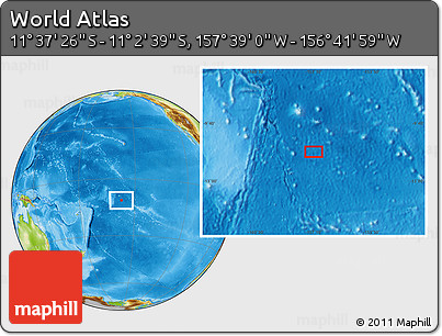 Physical Location Map of the Area around 11° 20' 3" S, 157° 10' 30" W