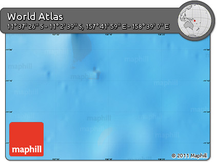 Physical Map of the Area around 11° 20' 3" S, 158° 10' 30" E