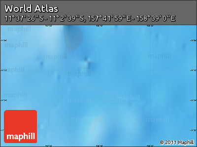 Physical Map of the Area around 11° 20' 3" S, 158° 10' 30" E
