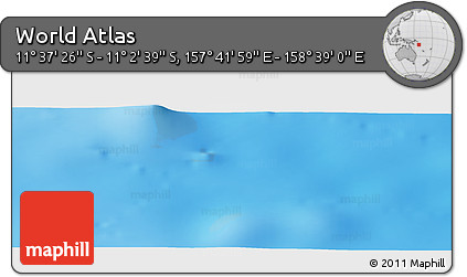 Physical Panoramic Map of the Area around 11° 20' 3" S, 158° 10' 30" E