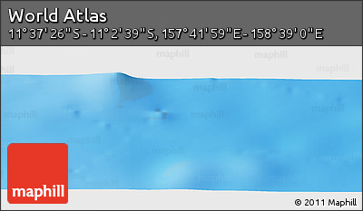 Physical Panoramic Map of the Area around 11° 20' 3" S, 158° 10' 30" E