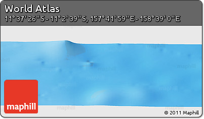 Physical Panoramic Map of the Area around 11° 20' 3" S, 158° 10' 30" E