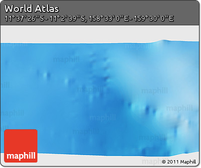 Shaded Relief 3D Map of the Area around 11° 20' 3" S, 159° 1' 30" E