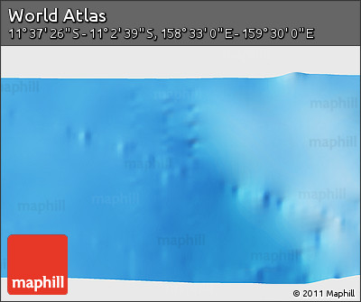 Shaded Relief 3D Map of the Area around 11° 20' 3" S, 159° 1' 30" E