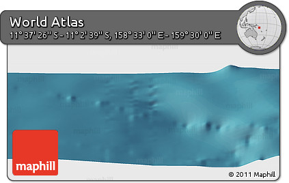 Satellite Panoramic Map of the Area around 11° 20' 3" S, 159° 1' 30" E